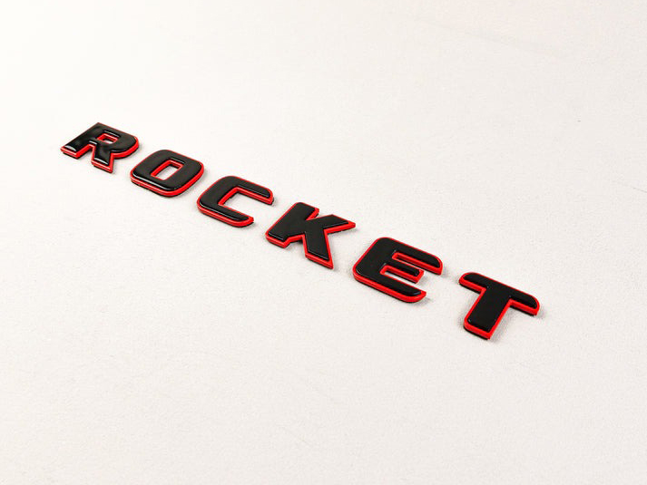 Brabus Rocket Rear Emblem Black with Red Metal Badge for Mercedes-Benz